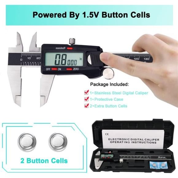 Caliper Measuring Tool, Vernier Caliper with Stainless Steel,(6Inch/150mm) - Picture 5 of 6